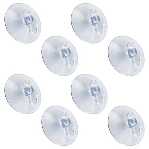 8 Pcs Suction Hooks, Clear Towel Hooks Window Suckers with Hooks Heavy Duty Max Holding 2 KG for Bathroom Door Kitchen Hanging