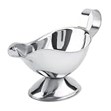 Saucière En Acier Inoxydable, Mini Pichet à Sauce, Tasse à Sauce Condiments Sauce en Forme de Bateau Acier Argent Avec Poignée Pour Sauces Ou Crème à la Maison Restaurant Hôtel(3 onces)