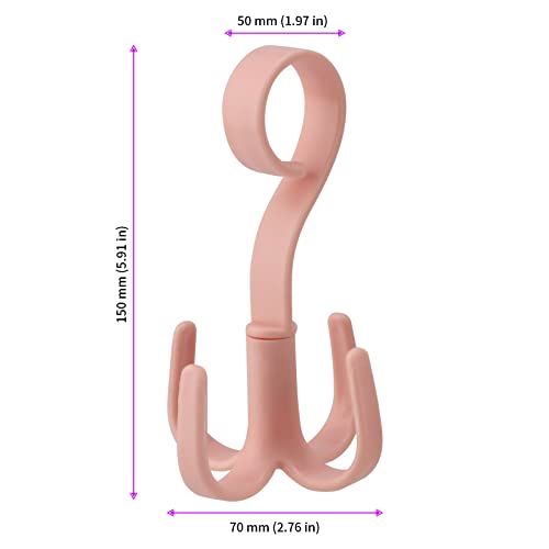 Jeuihau 16 Pack 6 Inches 360 Degree Rotating Hangers For Closet, 4 Claw Rotatable Hook, Multifunctional Belt Hanger Plastic Closet Hanging Tie Racks Holder Hook For Tie Belt Scarf Bag, 4 Color #TOP1