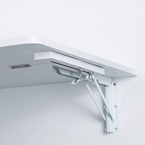 Mcmacros Wall Mounted Floating Folding Table, Drop Leaf Dining Table Small Wooden Desk For Office Home Kitchen (White 1, 31 * 23) #TOP5