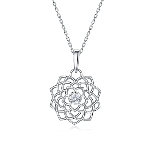 Collier fleur moissanite argent 925 élégance bijou quotidien