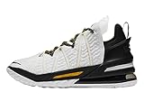 Nike Men's Lebron XVIII Home White/Amarillo-Black (CQ9283 100) - 9.5