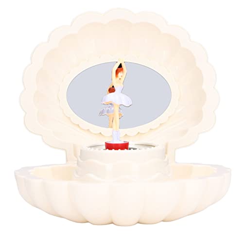 uoXHFdh Estuche for guardar joyas, joyero for mujer, caja de música con forma concha bailarina