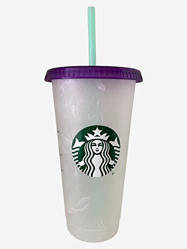 STARBUCKS Summer 2022 Swirl Purple Color Changing Reusable 24oz Cold Cup, Medium