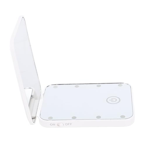 LED Makeup Mirror, 2 Sided Magnification Mirror, Built in Light with Type C Charging, Ideal for Precise Makeup & Daily Use, Portable Travel (White)