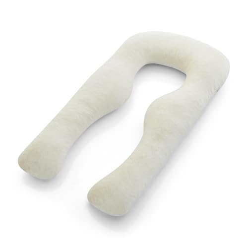 YANA 360° Body Pillow | Luxury U Shaped Pregnancy Pillow - Organic Bamboo Cotton - Shredded Cooling Gel Fill - Ergonomic Design - Double Sided - Washable
