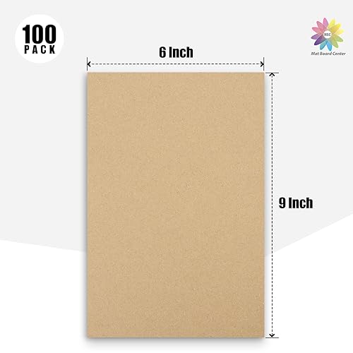 Image of Mat Board Center, 100-Pack Corrugated Cardboard Sheets 6x9 Inches Flat Card Board Inserts for Packing, Shipping, Mailing, DIY Crafts