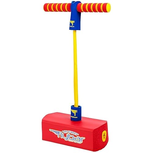 Flybar My First Foam Pogo Jumper for Kids Fun and Safe Pogo Stick for Toddlers, Durable Foam and Bungee Jumper for Ages 3 and up, Supports up to 250lbs (Red)