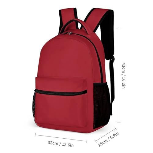 Amaranth Red Backpack Set 3 Piece, Durable Backpack Insulated Lunch Bag Portable Pencil Case for Men Women2