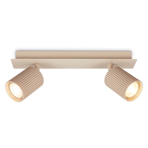 BRILONER - Plafoniera orientabile, attacco GU10, max 9 W, faretti soffitto, lampada soffitto, plafoneria, plafoniere, camera da letto, faretto, faretti cucina, 32 cm, Beige