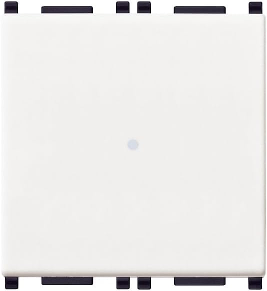Vimar Plana 14104.2 Toggle Switch 1P 10AX 250 V Axially Illuminated Button Replaceable White 2 Modules Max 100 W for Lamps with Integrated Power Supply (IEC 60669-1:2017)