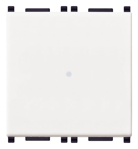 Vimar Plana 14104.2 Toggle Switch 1P 10AX 250 V Axially Illuminated Button Replaceable White 2 Modules Max 100 W for Lamps with Integrated Power Supply (IEC 60669-1:2017)