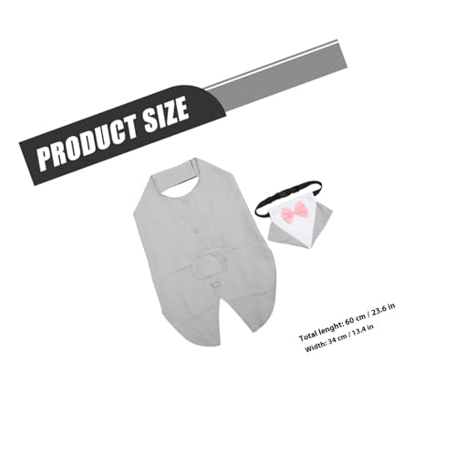 Disfraz Formal para Perro Talla L Gris miniatura 2