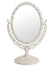 XPXKJ 7-Inch Tabletop Vanity Makeup Mirror with 3X Magnification, Two Sided ABS Decorative Framed European for Bathroom Bedroom Dressing Mirror (Table- Oval)