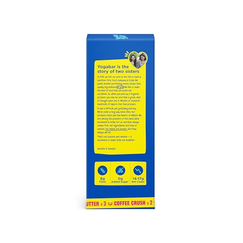 Image of Yogabar Power Up 20g Protein Bar (5 Bars, Variety Pack, No Added Sugar) | Zero Added Sugar Protein Bars | High Protein Blend - Whey Protein Concentrate, Peanuts & Soy