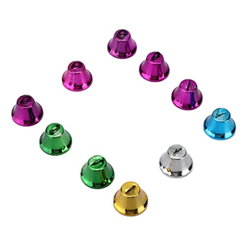 Mbeysaq 10 peças de brinquedos de sino coloridos DIY papagaio, sinos interativos de metal para brinc