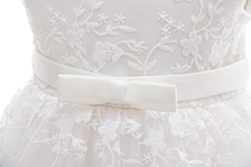 Glamulice Baby-Girls Newborn Satin Baptism Dress Elegant Lace Cap Flower Christening Gown Sleeveless Toddler Girl Wedding Party Birthday Pageant Formal Outfits Baby Holiday Church Dresses 24M/ 20-26 #TOP4