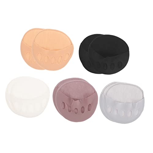 Baluue Summer Half Socks Women 5 Pairs Anti-slip Palm Socks Invisible Toe Socks for High Heels Comfortable and Sturdy