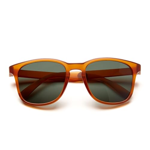 Huckberry Weekenders Sunglasses for Men, Polarized Lenses, Lightweight & Durable Sunglasses (Rust/Forest, One Size)