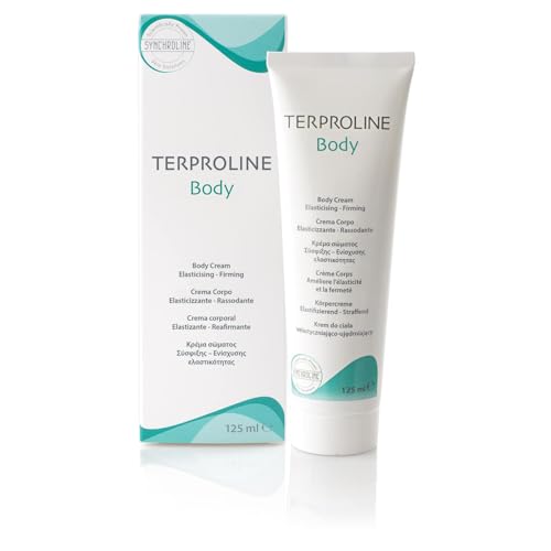 Synchroline - Terproline Body Cream Crema Corpo Elasticizzante e Tonificante 125 Ml Con Acido Ialuronico Peptidi e Centella Asiatica per Rilassamento Cutaneo, Made In Italy