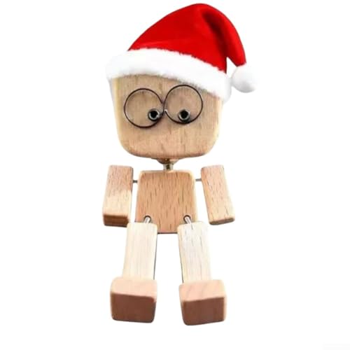 Vilgftyiet Figurine en bois à base lestée avec 12 visages magnétiques et coussinet en caoutchouc antidérapant pour un placement stable dans les voitures et les bureaux (B)