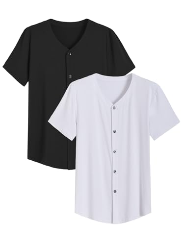 Image of Latuza Men's Bamboo Viscose Button Down Pajama Shirt 2 Pack