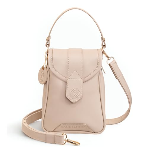 Image of SACCI MUCCI Women's Small Handbag /Cross-Body Phone Bag - Stylish PU Leather Mobile Purse with Adjustable Strap