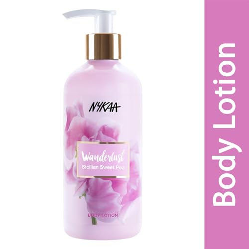 Image of Wanderlust Sicilian Sweet Pea Body Lotion for Women & Men, 300 ml| Smooth, Non-Greasy Formula| Up to 8 Hours Intense Moisturization|For Smooth & Moisturized Skin| Suitable for All Skin Types