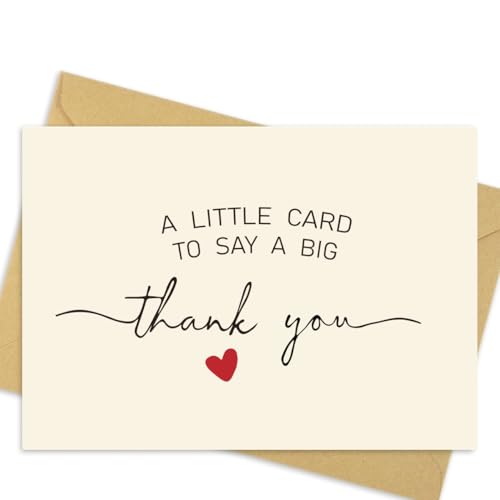 32 Pack 350GSM | Thank You Cards Matching Sealing Stickers with Envelopes | Baby Shower & Wedding Thank You Notes & Cards for Teather,Graduation,Small Business,Holiday Gifts 3.5x5 inches (Retro Heart)