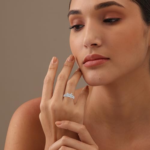 LeCalla 925 Sterling Silver CZ Rings for Women | Barbed Wire Eternity Bands Ring | Cubic Zirconia Eternity Wedding Band Promise Rings for Her(Size 5-8 No.)2