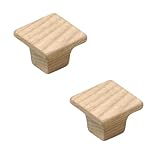 BE-TOOL 2 Pack Ash Square Single Hole Drawer Handles, Cabinet Knobs Hardware Handles Decorative Furniture Knobs for Dresser Wardrobes