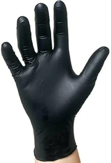 Eunicole Black Nitrile Examination Powder Free Gloves, Texture, 3.5mil +/- 0.5, No Sterile, Latex Free and Allerry Free, Black, XX-Large (1inner of 90pcs)