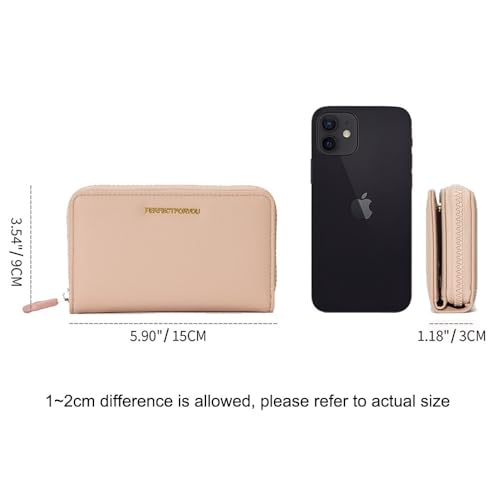 JIUFENG Womens Bifold Slim Wallet, Credit Card Holder with Coin Purse, Clutch Organizer for Women (Blue)2