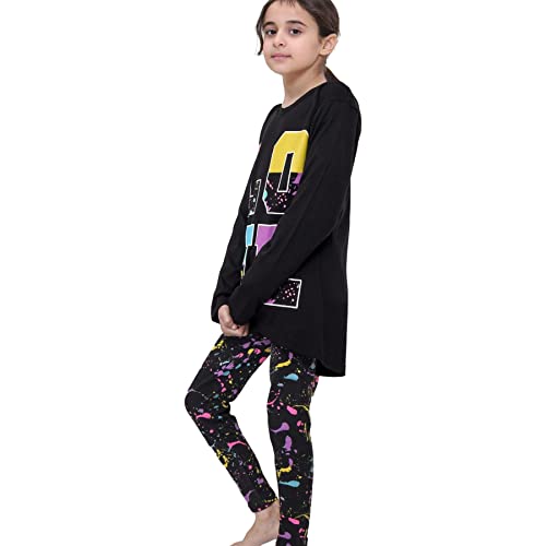 Image of A2Z 4 Kids Girls Love Crop Top T-Shirt And Splash Fashion Leggings Girls Pants Kids Outfit Sets Age 5-14 Years