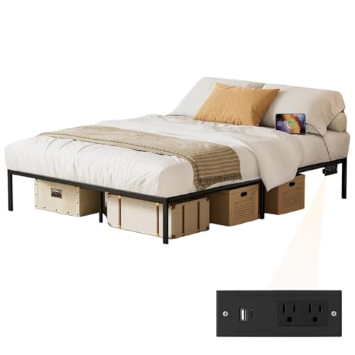 El Mejor Listado de Box Matrimonial Walmart , tabla con los diez mejores. 46 FABATO Base Cama Matrimonial – Marco de Cama con Plataforma 2 Salidas CA y 2USB - Base de Cama de Soporte de Listones de Metal – Almacenamiento Debajo de Cama Matrimonial