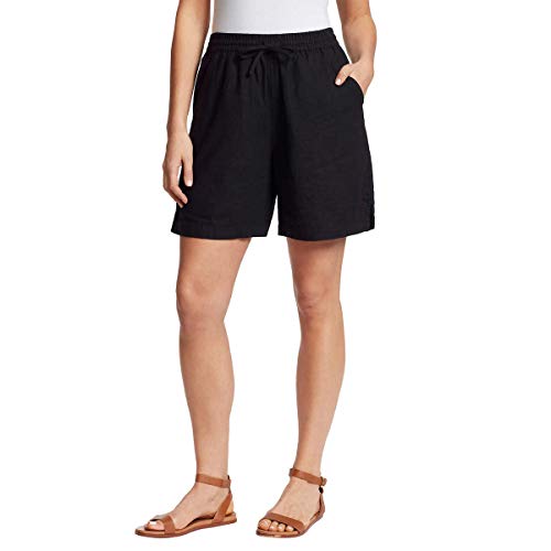 Gloria Vanderbilt Ladies' Linen Blend Short - Black Large