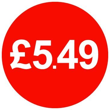 £ Red Price Stickers - 30mm - £5.49, 1000 — image 1