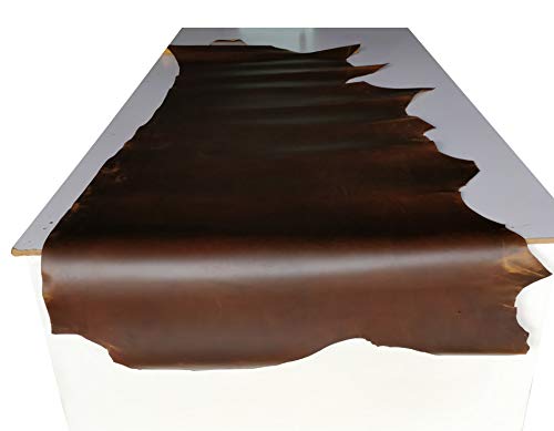 Cowhide Oil Tanned Crazy Horse Leather Craft Arts Tooling Sewing Hobby Workshop Leathercraft Accessories Diy Material Retro Pull Up Style (Green (Thickness : 2.0Mm), 10 Sq Ft (Irregular Shape)) #TOP7