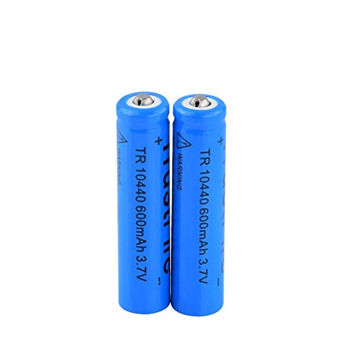 3,7 V 10440 600 mAh Lithium-Batterien, wiederaufladbare Batterien für Taschenlampe, LED-Licht, Taschenlampe, Fernbedienung, 2 Stück