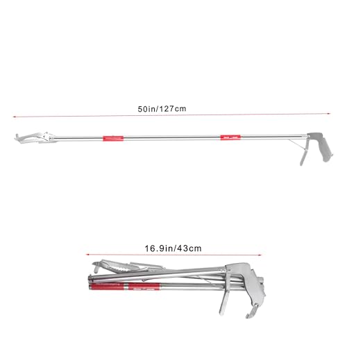 Ferramenta para agarrar cobra de 127 cm, bastão de cobra dobrável com 3 seções, pinça de cobra apena