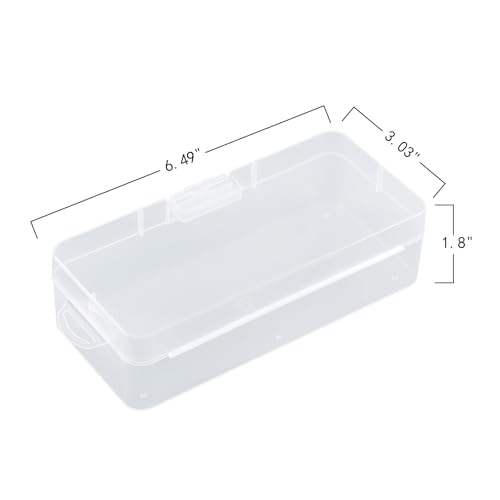 Image of 6-Pack Medium Clear Plastic Storage Containers with Latching Lid, Art Craft Supply Organizer Box, 6.49 inch x 3.03 inch x 1.8 inch