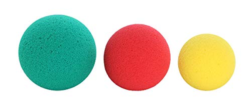 CanDo Memory Foam Hand Ball Set, Yellow/Red/Green