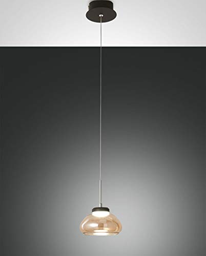 Fabas Luce Arabella Pendelleuchte LED 1x8W Metall und geblasenes Glas Amber 3547-40-125