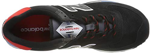 Image of New Balance Men's 574 V2 Sneaker, Black /Velocity Red, 13 M