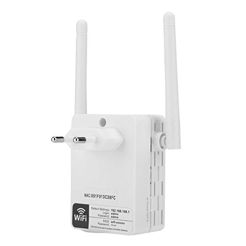 Amplificateur de Signal WiFi,Plug and Play,WiFi n'a Pas d'angles Morts,Matériau ABS de Haute qualité pour amplificateur de Signal de réseau sans Fil à antenne Double à 300 Mbps(EU)