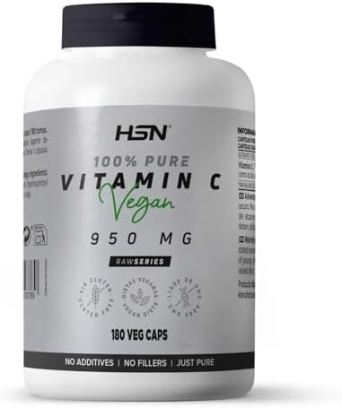 HSN Vitamin C 950mg | 180 Vegetable Capsules | 100% Pure Ascorbic...
