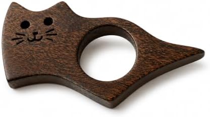 Birthday Gifts for Him Acacia Wood Cat Book Page Holder, Hands-Free Reading Stand - Handmade Thumb Page Holder. Gift Ideas for Book Reader 24mm Thumb Large Size Walnut image 5
