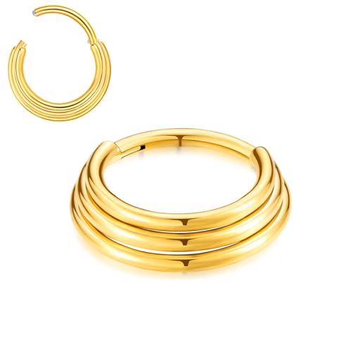 ZYKEJJDDAK Anneaux de nez tendance pour les créateurs de tendances avec plusieurs couches de clochettes en alliage robuste Piercing de nez, 8 mm, Comme décrit, Comme décrit. – vue 5