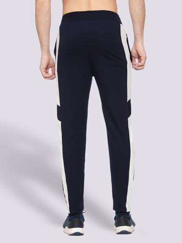 Image of MARK LOUIIS Track Pants for Men: Regular Fit Cotton Blend Lower with 2 Side Zipper Pockets, Back Pocket - Your Go-to for Running, Gym, and Comfortable Style.