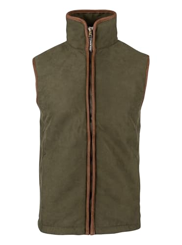 Chaleco técnico de caza para hombre en tejido moleskin y forro polar